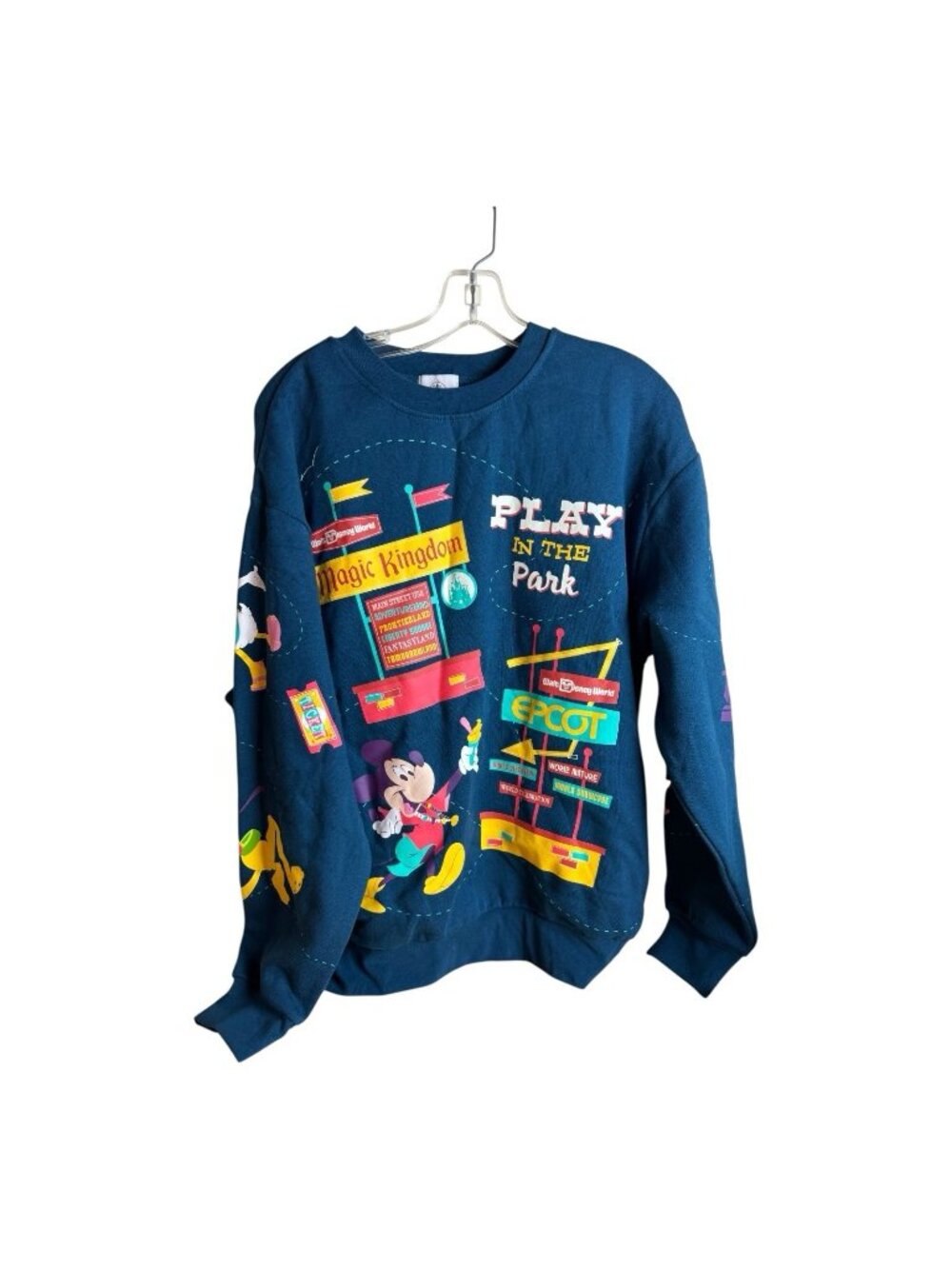 Disney Mickey & Friends Play In The Park Crew Neck Pullover Sweatshirt Sz Medium